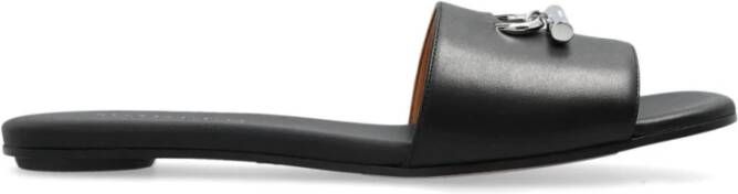 Alexander McQueen Zwarte Leren T-Bar Sandalen