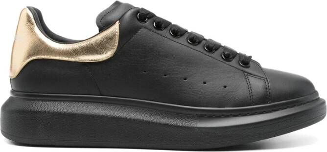 Alexander McQueen Zwarte Leren Veterschoen Sneaker