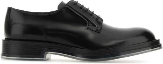 alexander mcqueen Zwarte leren veterschoenen Black Heren