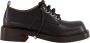 Alexander McQueen Zwarte leren vierkante neus Derby schoenen - Thumbnail 1