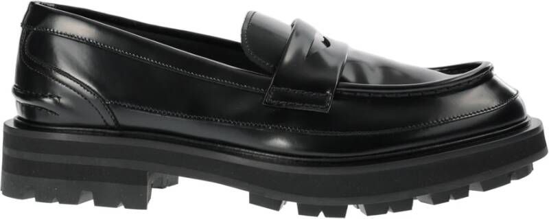 alexander mcqueen Zwarte Loafers Regular Fit Geschikt voor Alle Temperaturen 100% Leer Black Heren