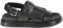 Alexander McQueen Zwarte platte sandalen met kwastjes - Thumbnail 1
