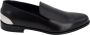 Alexander McQueen Zwarte platte schoenen met metalen logodetail - Thumbnail 1