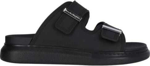 Alexander mcqueen Zwarte platte schoenen met slide sandalen Zwart Heren
