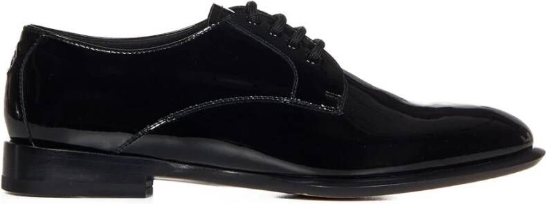 Alexander mcqueen Zwarte platte schoenen met vetersluiting Black Heren