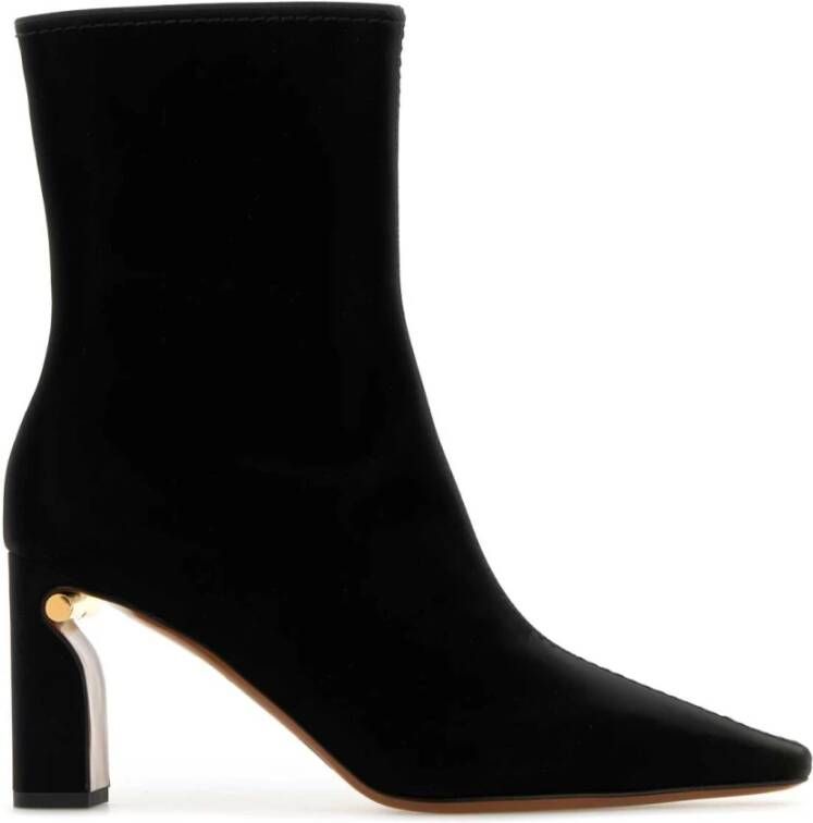 Alexander McQueen Zwarte Stoffen Enkellaarzen 8cm Hak