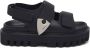 Alexander McQueen Zwarte Touch-Strap Sandalen met Lug Zool - Thumbnail 1
