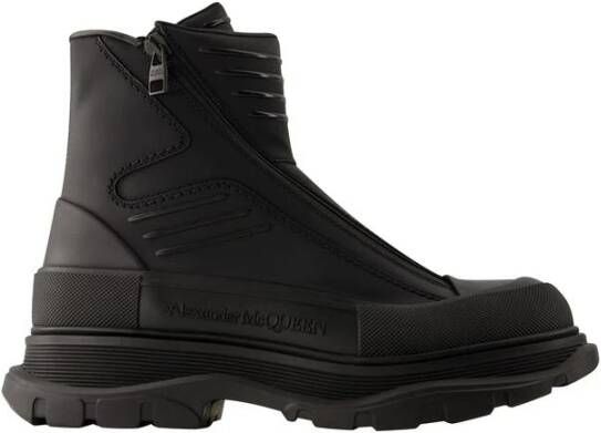 Alexander McQueen Zwarte Tread Enkellaarzen met Rits