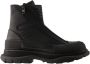 Alexander McQueen Zwarte Tread Enkellaarzen met Rits - Thumbnail 1