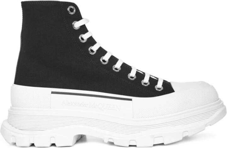 alexander mcqueen Zwarte Tread Slick High-Top Sneakers Black Heren