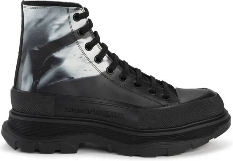 alexander mcqueen Zwarte Tread Slick Sneakers Black Heren