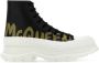 Alexander McQueen Zwarte leren Tread Slick sneakers - Thumbnail 1