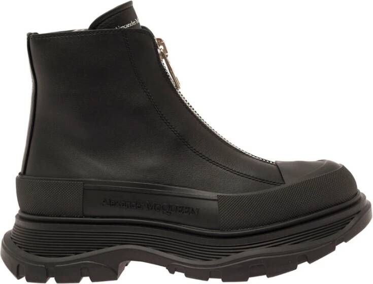 alexander mcqueen Zwarte Tread Slick Zip Laarzen Zwart Dames