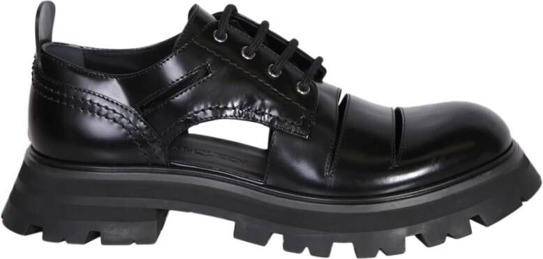 Alexander McQueen Zwarte Veterschoen Ballerina Flats