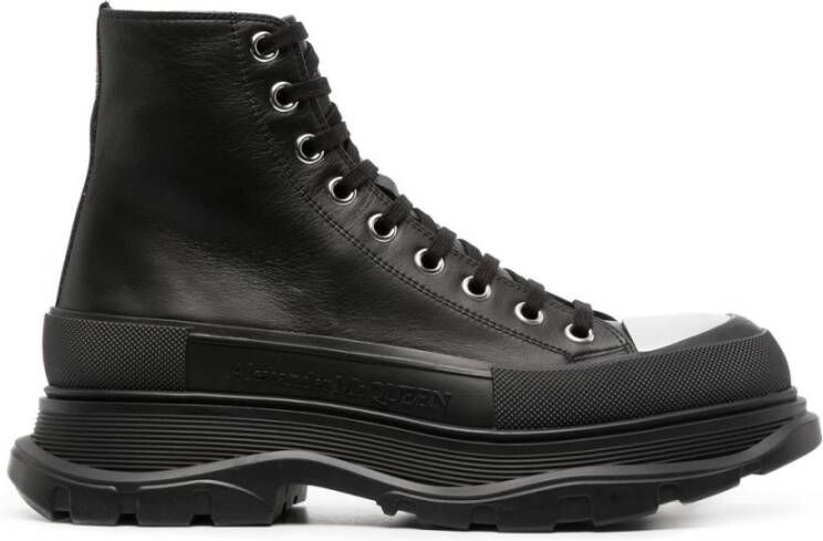 Alexander mcqueen Zwarte Veterschoenen van Leer Black Heren