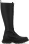 Alexander mcqueen Zwarte Zip Tread Slick Leren Laarzen Black Dames - Thumbnail 1