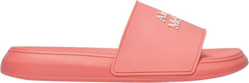 Alexander mcqueen Slippers & Mules Dames Sandal Leath.S.Rubb. Slider Lo in poeder roze