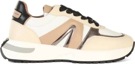 Alexander Smith Gelamineerde Sneakers met Contrast Inzetstukken White Dames