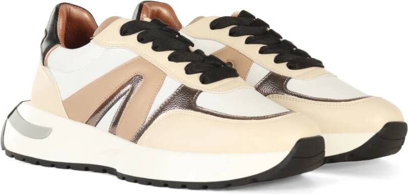 Alexander Smith Gelamineerde Sneakers met Contrast Inzetstukken White Dames