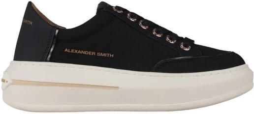 Alexander Smith Lancaster Donna in zwart suède en hak in rubberen leer