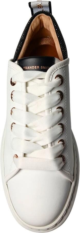 Alexander Smith Leren Sneaker Wit Zwart White Dames - Foto 3
