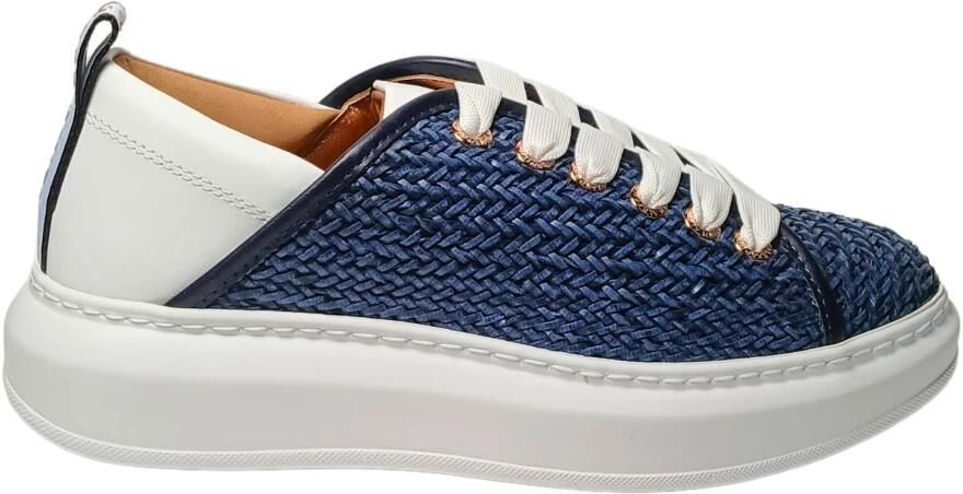 Alexander Smith Blauw Wit Leren Sneaker Blue Dames - Foto 2
