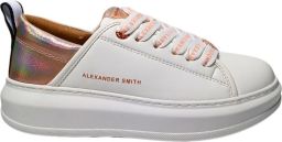 Alexander Smith Witte Multicolor Leren Sneaker Multicolor