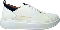 Alexander Smith Leren Sneaker Wit Blauw White Heren