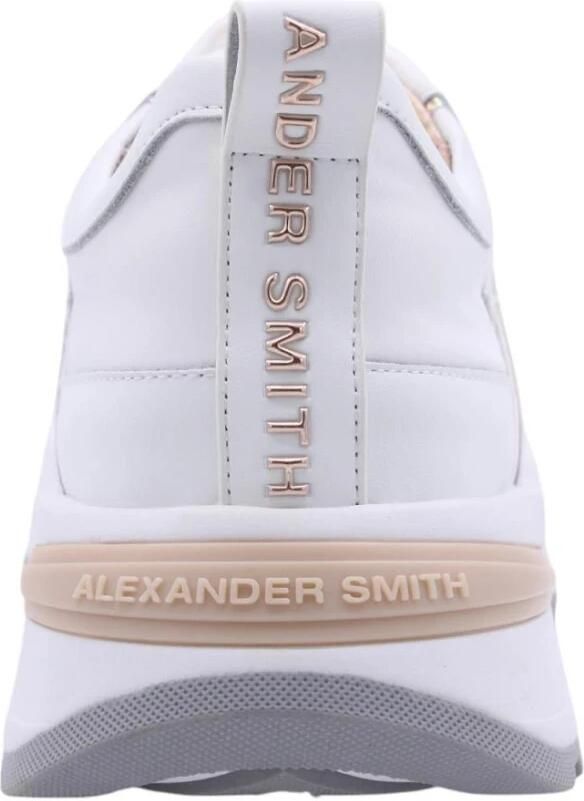 Alexander Smith Witte leren sneakers met blauwe details White - Foto 11