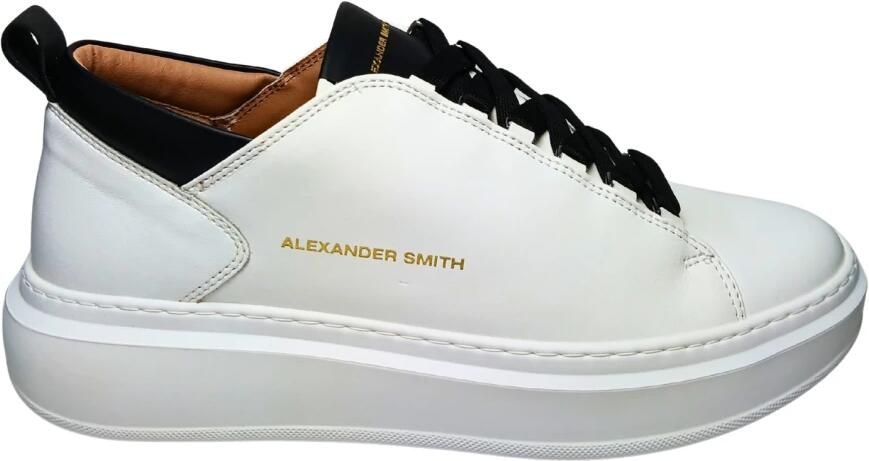 Alexander Smith Wembley Wit Zwart Leren Sneakers White Heren - Foto 4