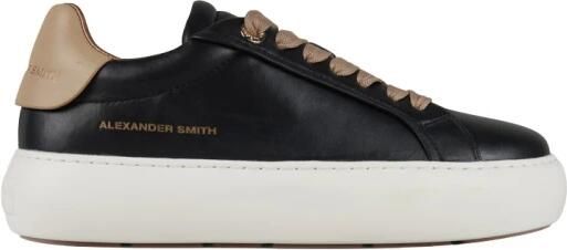 Alexander Smith Soho Donna in glad zwart leer en beige details