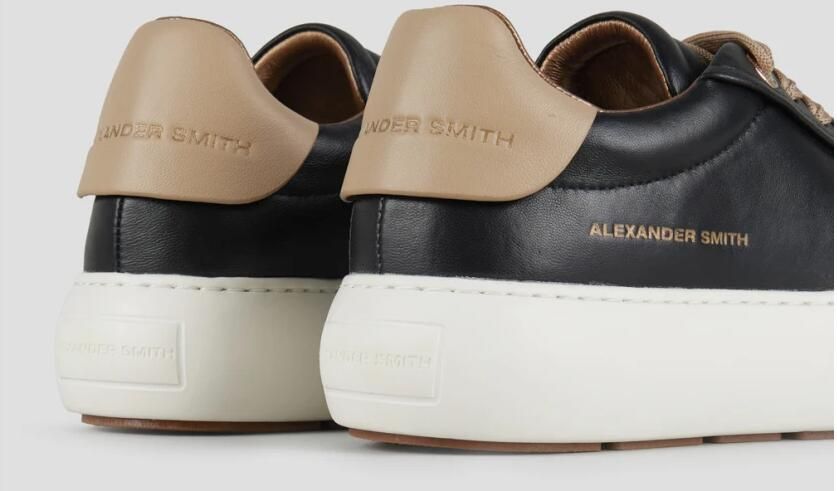 Alexander Smith Soho Donna in glad zwart leer en beige details - Foto 4