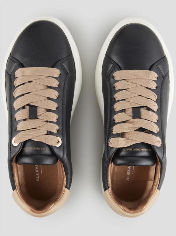Alexander Smith Soho Donna in glad zwart leer en beige details - Foto 2
