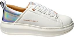 Alexander Smith Witte Multisilver Leren Sneaker White Dames