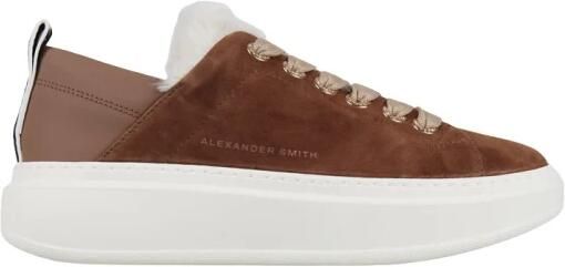 Alexander Smith Wembley Donna in bruin suède en witte nepbont voering