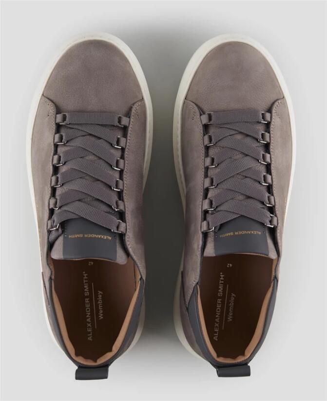 Alexander Smith Wembley Uomo in nubuck bottalato grijs en glad leren details - Foto 2