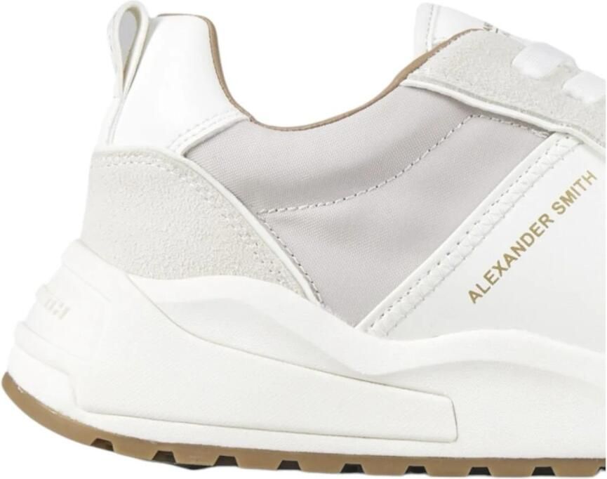 Alexander Smith Witte Eco-Dover Sneaker met RePET Inzetstukken