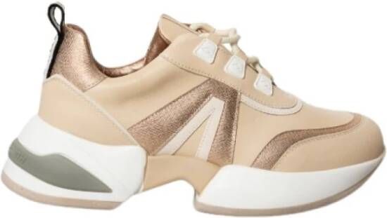 Alexander Smith Beige Marmer Sneakers met 5cm Hak