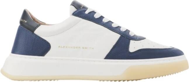 Alexander Smith Blauw Wit Leren Sneakers Blue Heren