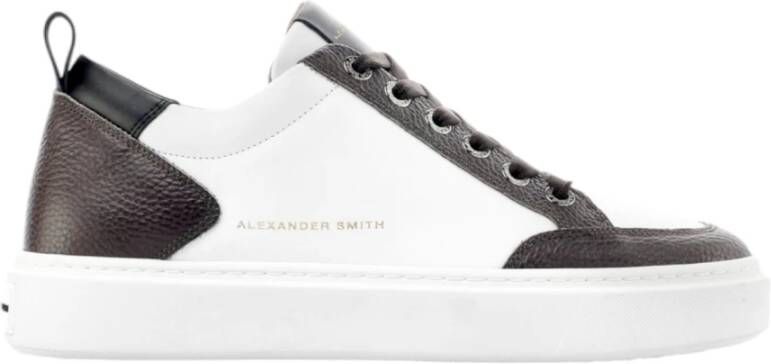 Alexander Smith Bond Man Sneaker Donkerbruin Wit White Heren