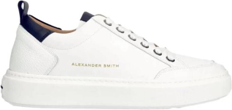 Alexander Smith Bond Sneakers met Contrastdetails White Heren