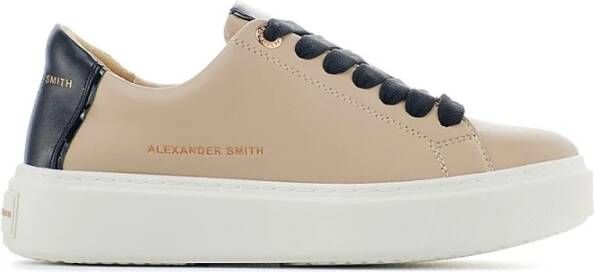 Alexander Smith Dames Sneakers van Leer met Zwarte Veters Brown Heren