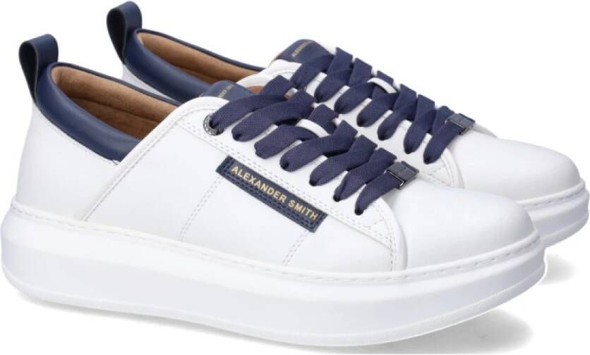 Alexander Smith Eco Sneakers Wit Blauw White Heren