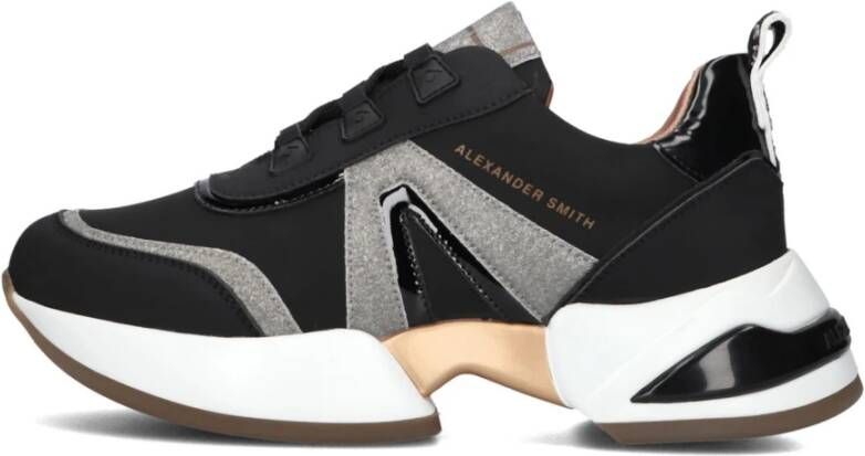 Alexander Smith Glitter Leren Sneaker Marble Black Heren