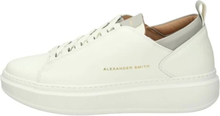 Alexander Smith Wembley Wit Grijs Leren Sneakers White Heren