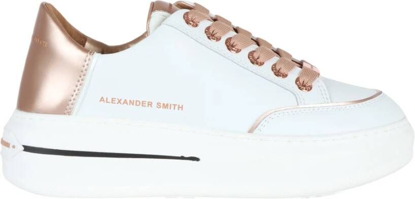 Alexander Smith Lancaster Leren Logo Sneakers White Dames
