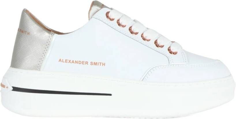 Alexander Smith Lancaster Leren Logo Sneakers White Dames