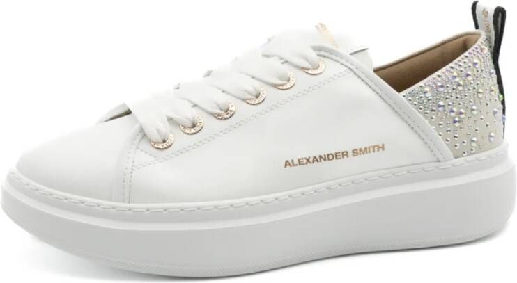 Alexander Smith Lancaster Witte Sneakers met Zilveren Details White Dames