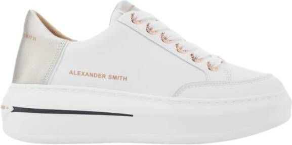 Alexander Smith Lancaster Witte Sneakers met Zilveren Details White Dames