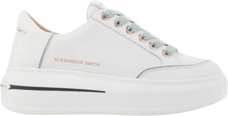 Alexander Smith Lancaster Woman White Light Green Sneakers White Dames